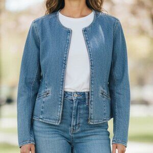 Lizwear - NWOT, Jean Jacket W/ Zip Up Front, Front Pockets, 100% Cotton,...